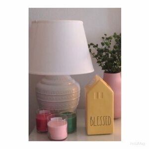 NEW Rae Dunn Blessed Yellow Ceramic Vase Farmhouse Home Decor